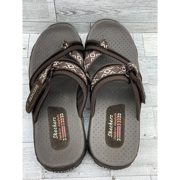 Skechers Outdoor Lifestyle Shoes Womens Size 8 Sandals Comfort SN 40798 CHOC - Picture 8 of 10